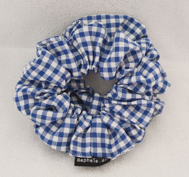 Scrunchie "Gingham" Γαλάζιο