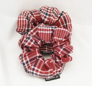 Scrunchie "Plaid" Κόκκινο - 