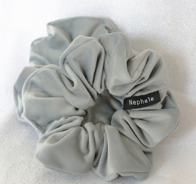 Scrunchie "Velvet" Silver Gray