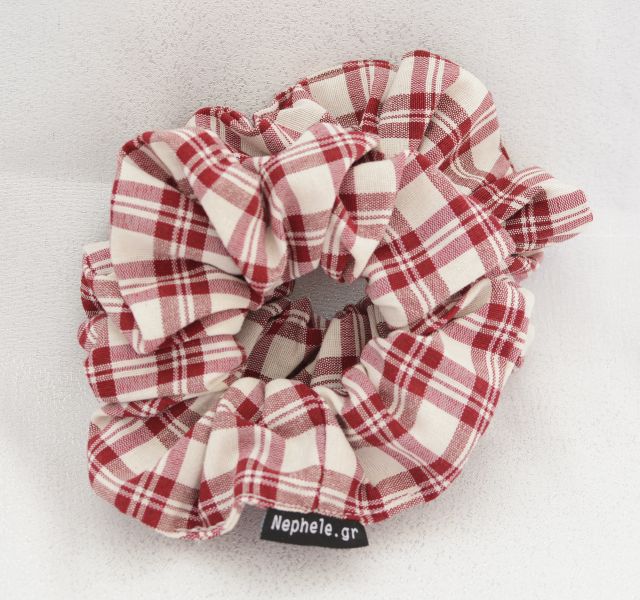 Scrunchie "Tartan" Κόκκινο