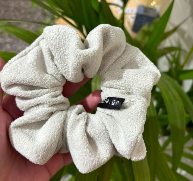 Scrunchie "Teddy" Off White