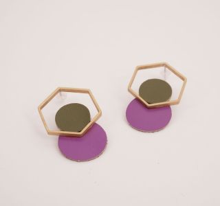 Σκουλαρίκια EVI Purple-Olive