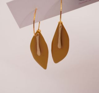 Σκουλαρίκια LEAF Mustard