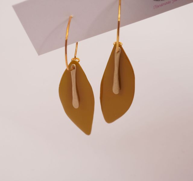 Σκουλαρίκια LEAF Mustard